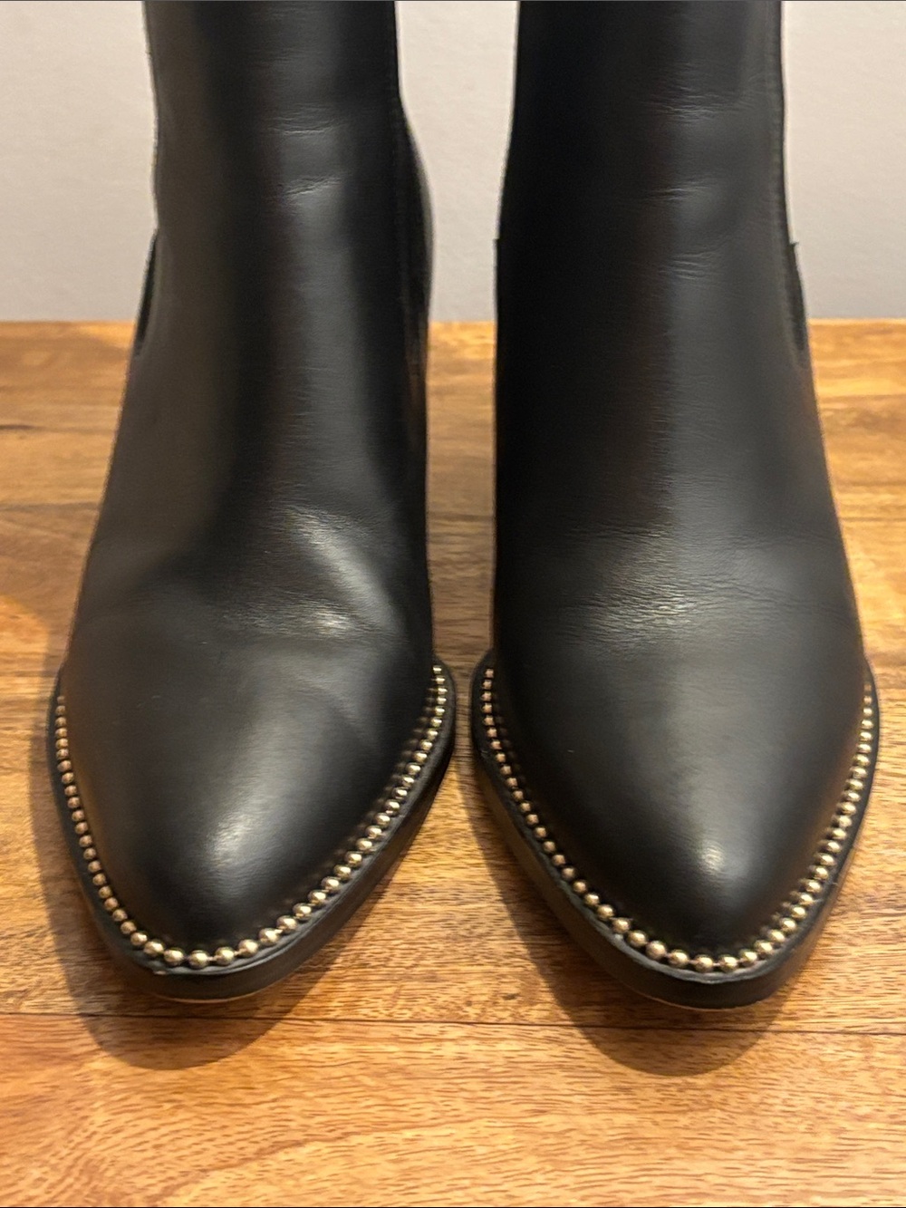 Coach Black Leather Studded Chelsea Booties - Picture 4 of 10
